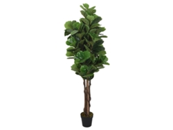Higuera De Hojas De Violín Artificial 96 Hojas Verde 80 Cm