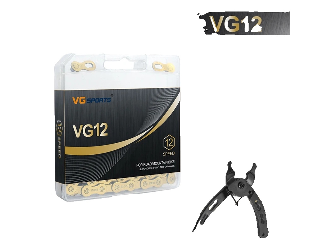 Cadena MTB, 12 velocidades, titanio color arcoíris, 1 pieza 12v Ti Gold Set OEM