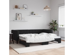 Sofá Cama Nido Terciopelo Negro 90x200 Cm