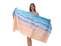 Toalla de playa de microfibra a rayas Yuysan, de alta absorción y secado rápido, 160 x 80 cm, modelo B41, color azul.