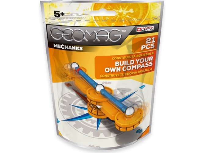 GEOMAG Mechanics juguete magnético de neodimio maak je eigen kompas - 21 piezas (Azul - Edad mínima: 5)