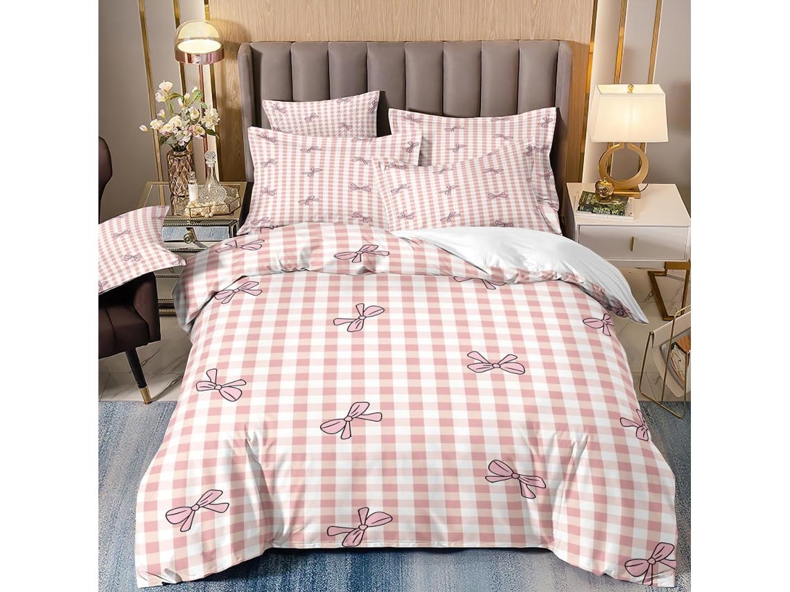 Juego Ropa Cama Microfibra Piezas Niñas Estampado Funda Nórdica Almohada Material Juego 50x75 Cm 200x200