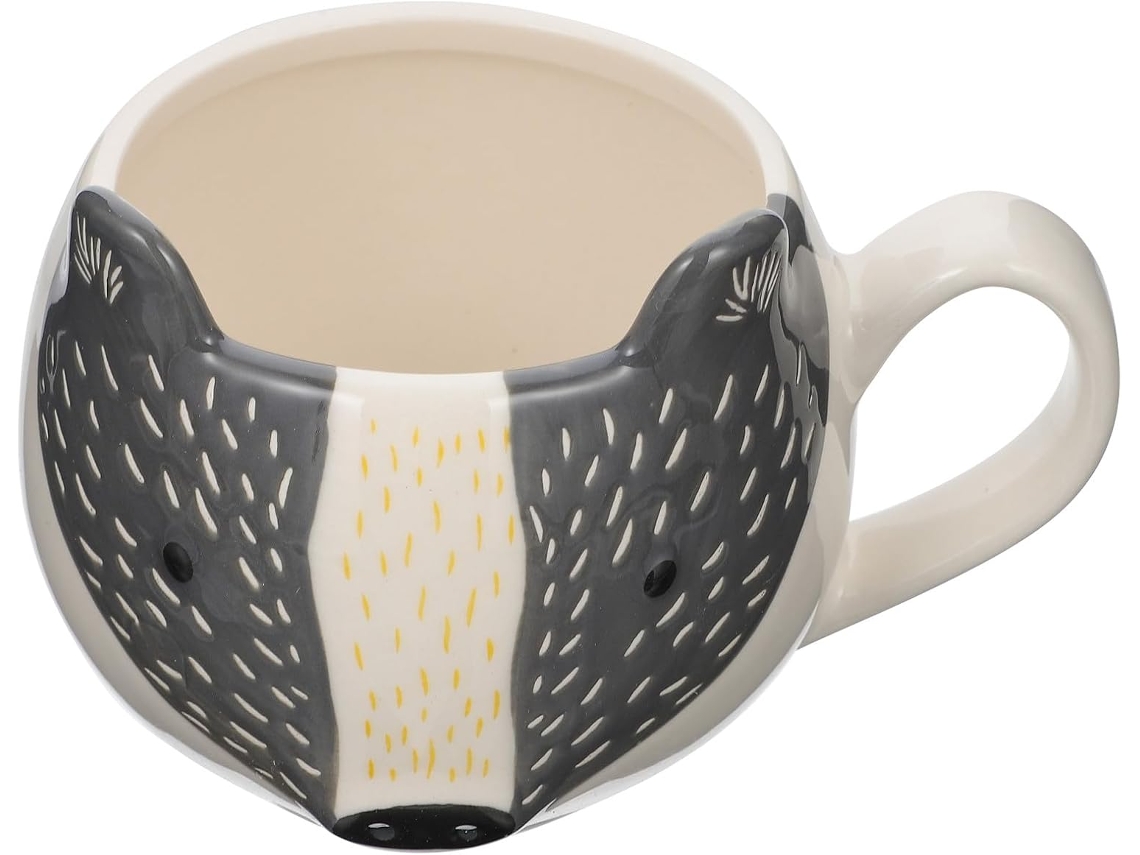 Adorable Taza De Café De Cerámica De 330 Ml, Elegante Taza Blanca Para La Oficina O