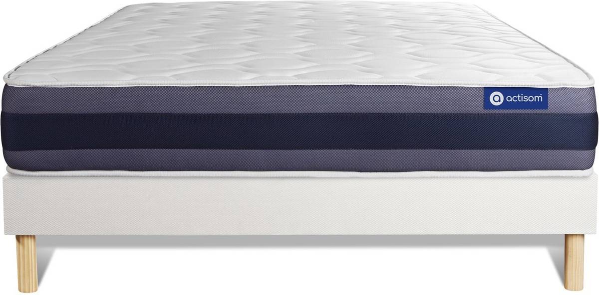 Conjunto de Somier Blanco + Colchón ACTISOM Actilatex Morpho (150x190 cm - Látex)
