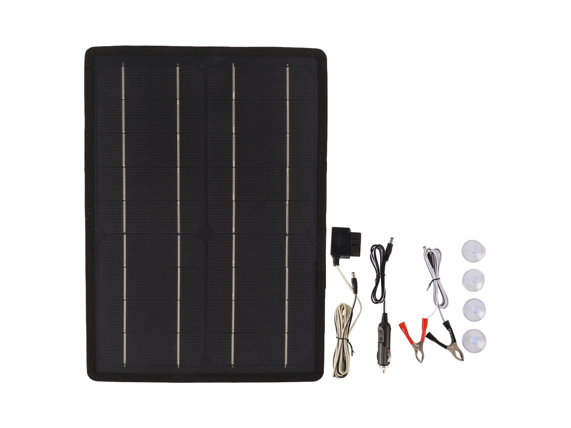 Cargador Solar De 20 W Con Panel Solar Para Baterías De Coche Y Motocicleta, Conector Obd De 12 V, Portátil.