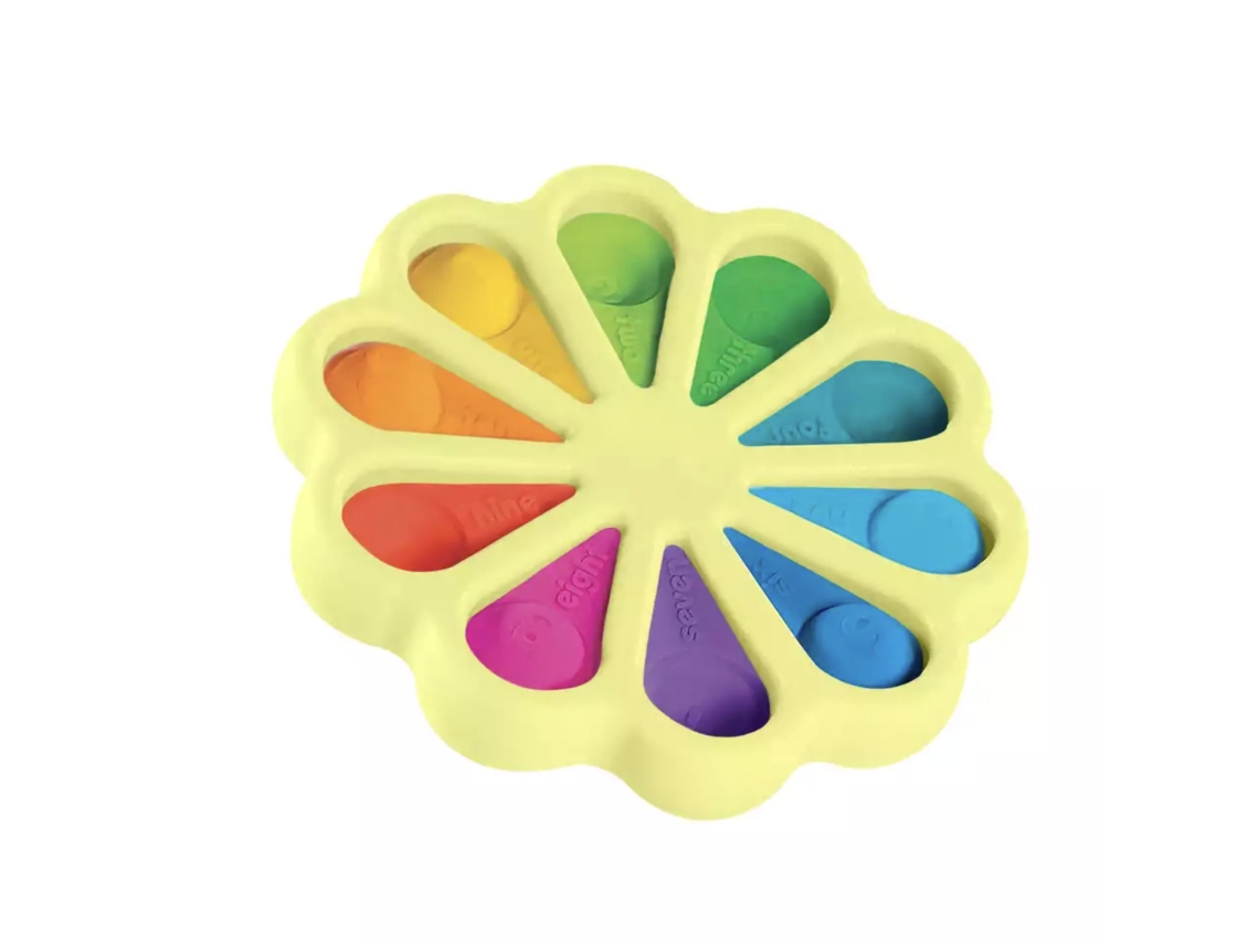 Juguete Sensorial De Empuje Con Burbujas, Amarillo, Para Aliviar El Estrés, Regalo Para Niños Y Adultos Con Autismo.