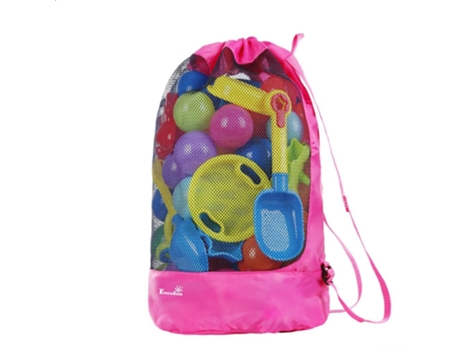 Bolsa de Playa de Malla Grande Duradera con Cierre de Cordón, Mochila para Playa y Piscina, Bolsas de Almacenamiento para Juguetes y Pelotas, BISBI...