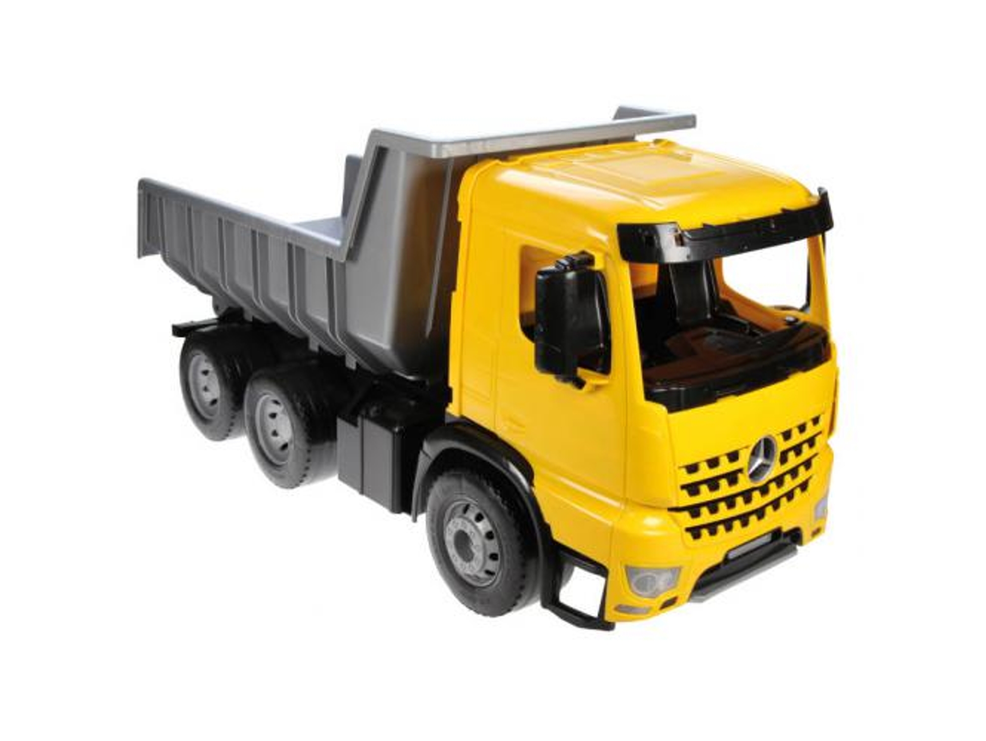 Vehículo de Juguetes LENA TOYS Mercedes Camión de Volteo en amarillo y gris