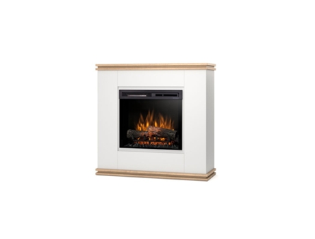Chimenea LED eléctrica independiente VENA 28' Blanco mate / Roble claro 103 x 100 x 35.4 OUTINFIRE