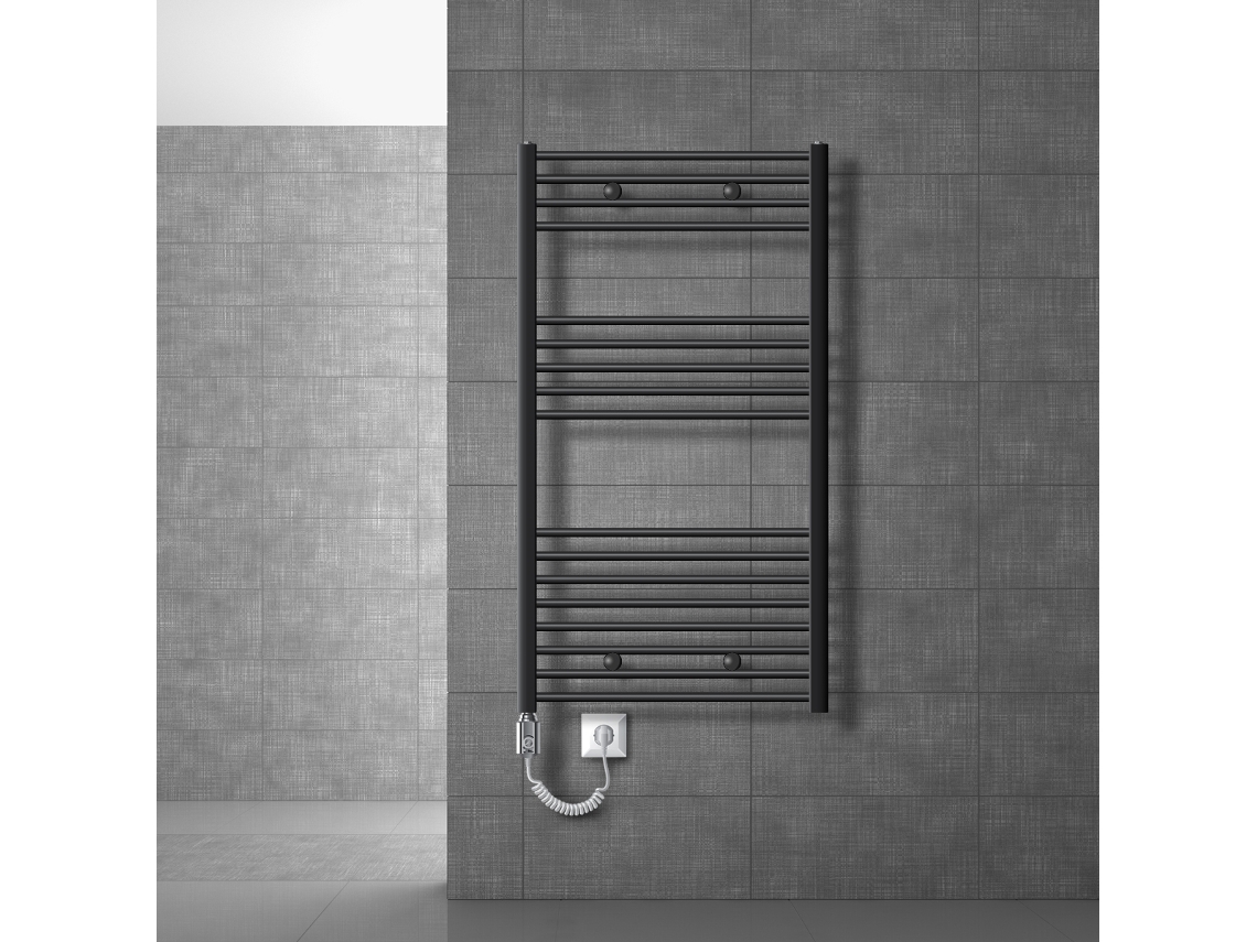 Radiador eléctrico de baño con varilla calefactora 1200W 750x1200 mm Antracita LUXEBATH