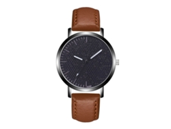 Reloj De Pulsera De Aleación Analogico De Cuarzo Con Dial Redondo Para Pareja Color Café Claro