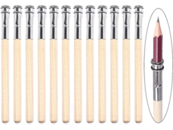 Portalápices extensible ajustable para dibujar y bocetar, madera natural, 12 unidades