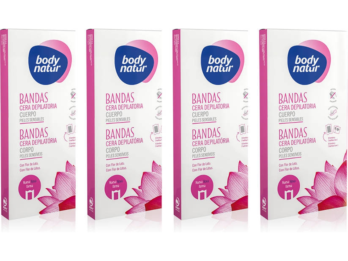 Pack de 4 Bandas Cera Corporal BODY NATUR P Sensibles (16 un)