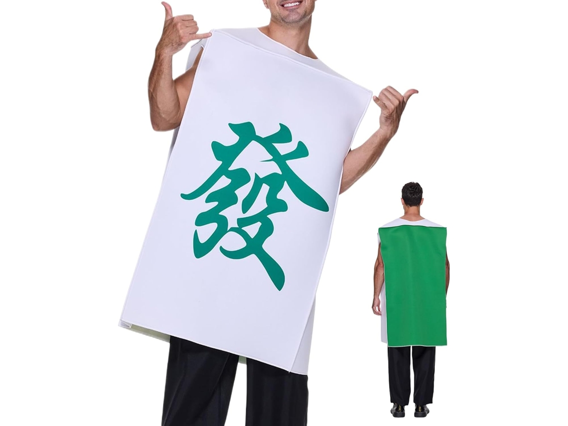 Disfraz de Halloween, disfraz realista de Mahjong, divertido atuendo para bromas en eventos de Vayotoy.