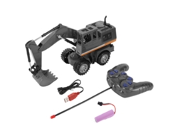 2026-juguete Excavadora Control Remoto 1:20 Rotación Libre 5 Canales Luces Rc Camión De Construcción Para Niños