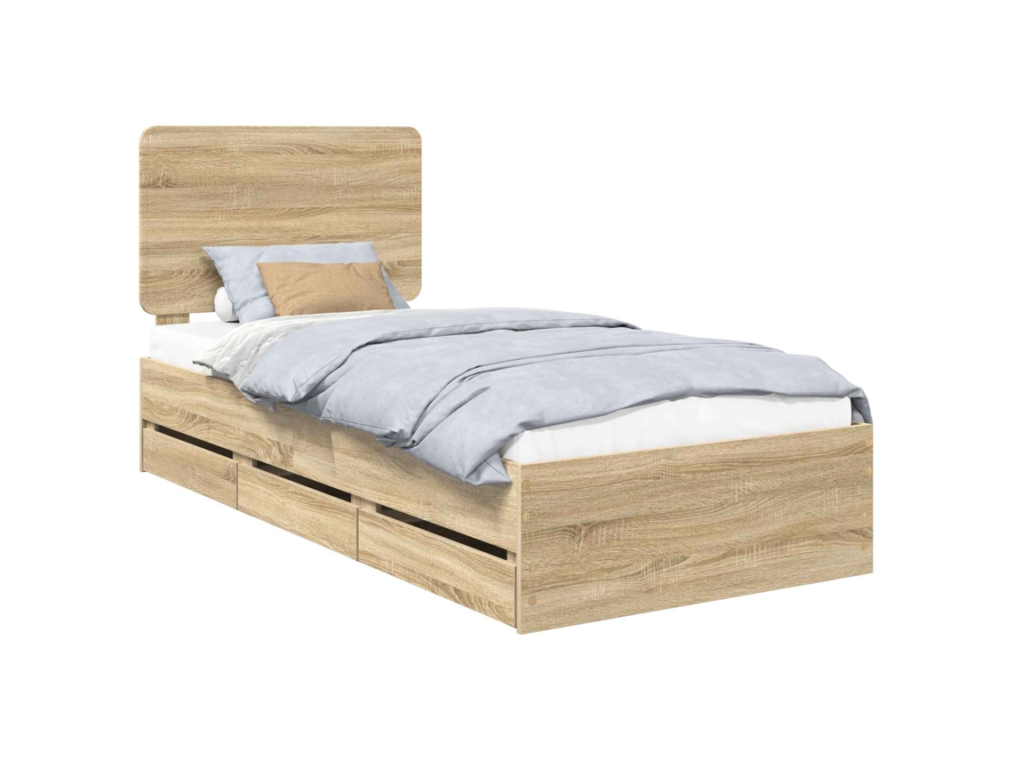 Maison Exclusive - Estructura De Cama Roble Sonoma 75 X 190 Cm Madera Ingenieril