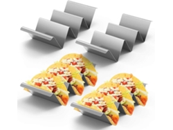 4 Porta Tacos De Acero Inoxidable 304, Resistente A La Corrosión, Antideslizante, Fácil De Limpiar, Ideal Para Fiestas Y Celebraciones