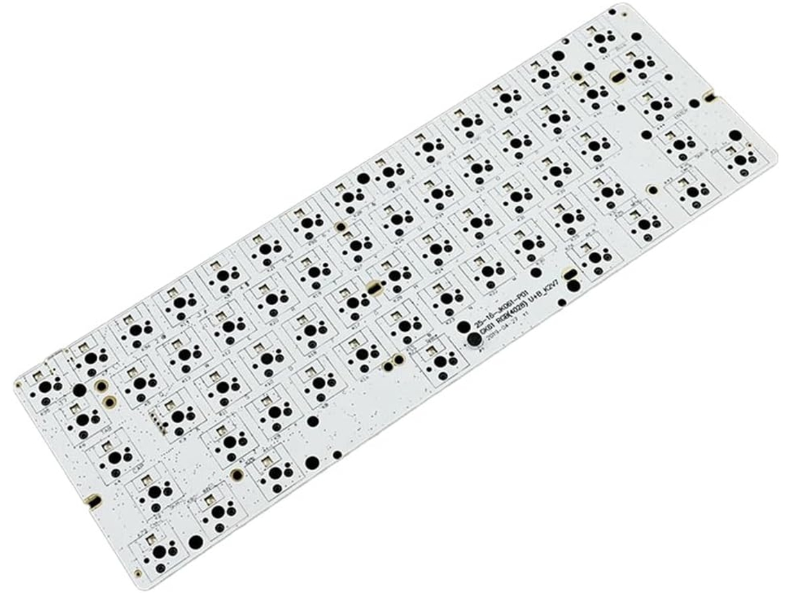 Teclado Mecánico Gk61 Pcb Placa Base Hot Plug Gh60rgb Teclado Rítmico Con Cable Para Música Sin Cable Blanco Duradero