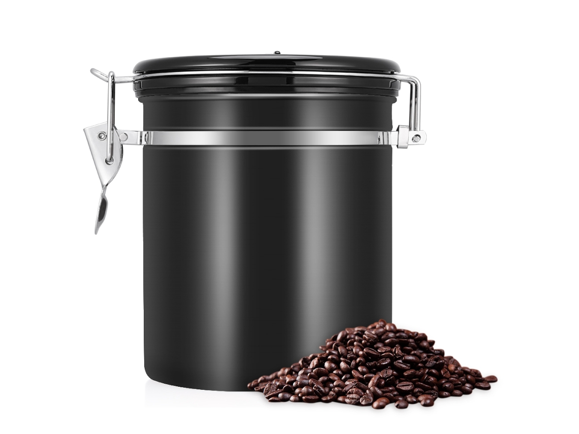 Recipiente hermético de acero inoxidable 304 para almacenar granos de café