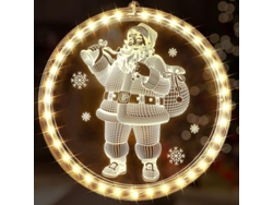 Luz Led Navideña Para Ventana, Decoración 3d Con Efecto Lupa, Diseño Para Colgar En Interiores Y Exteriores.