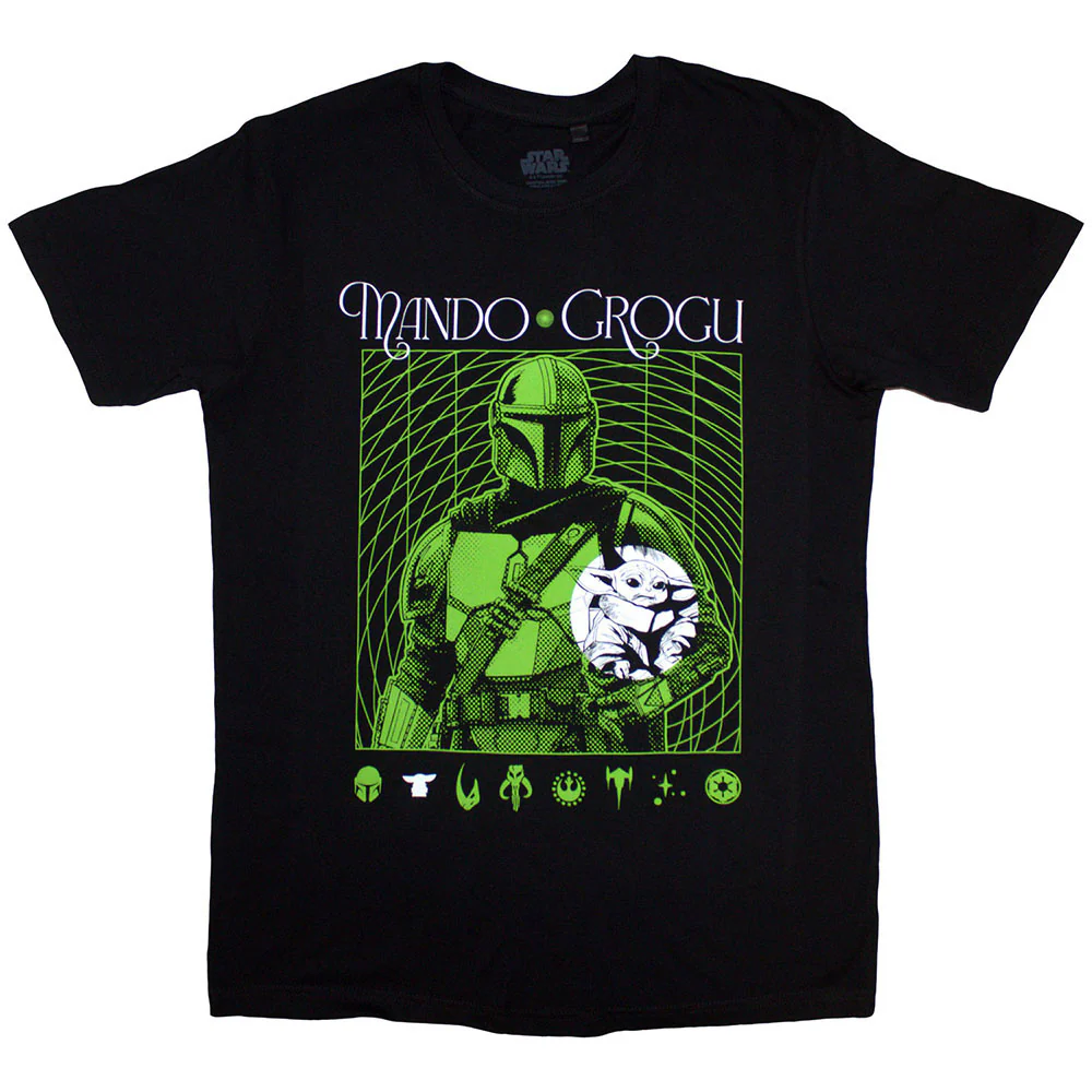 Rockinstone Unisex Star Wars The Mandalorian Mando & Grogu Neon Camiseta-xxxl