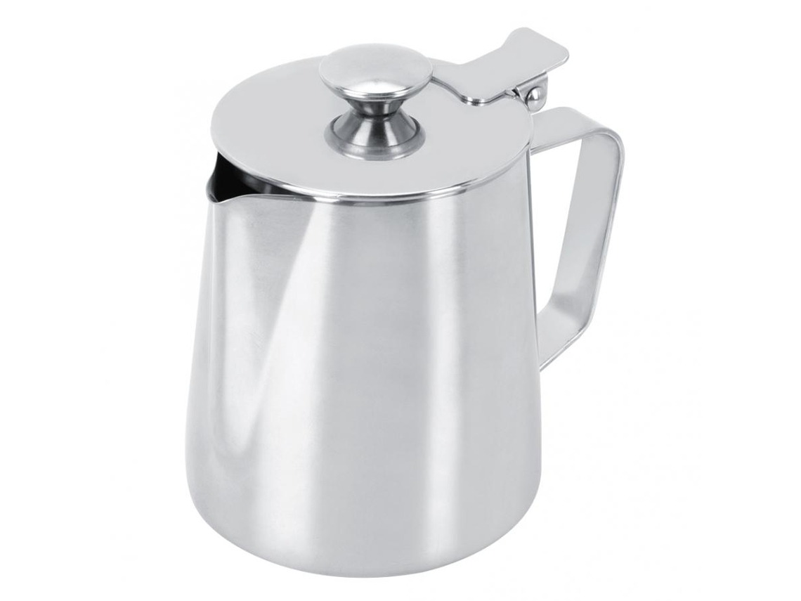 Taza XGF 350 ml de acero inoxidable jarra de jarra de jarra de jarra de lácteos de espuma de café latte arte jarra jarra de café taza de café taza con tapa de café moka cafetera | macetas de café