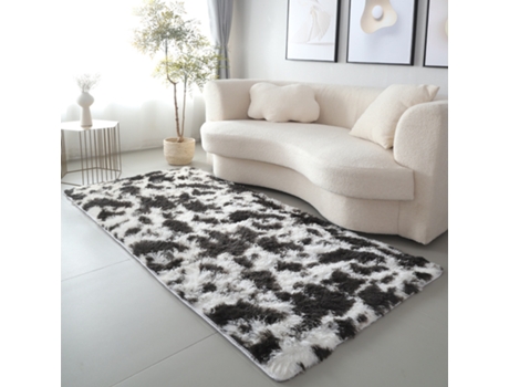 Alfombra esponjosas Alfombra peludas para dormitorio y sala de estar-Degradado-vaca lechera-80x120cm LUUCOZK