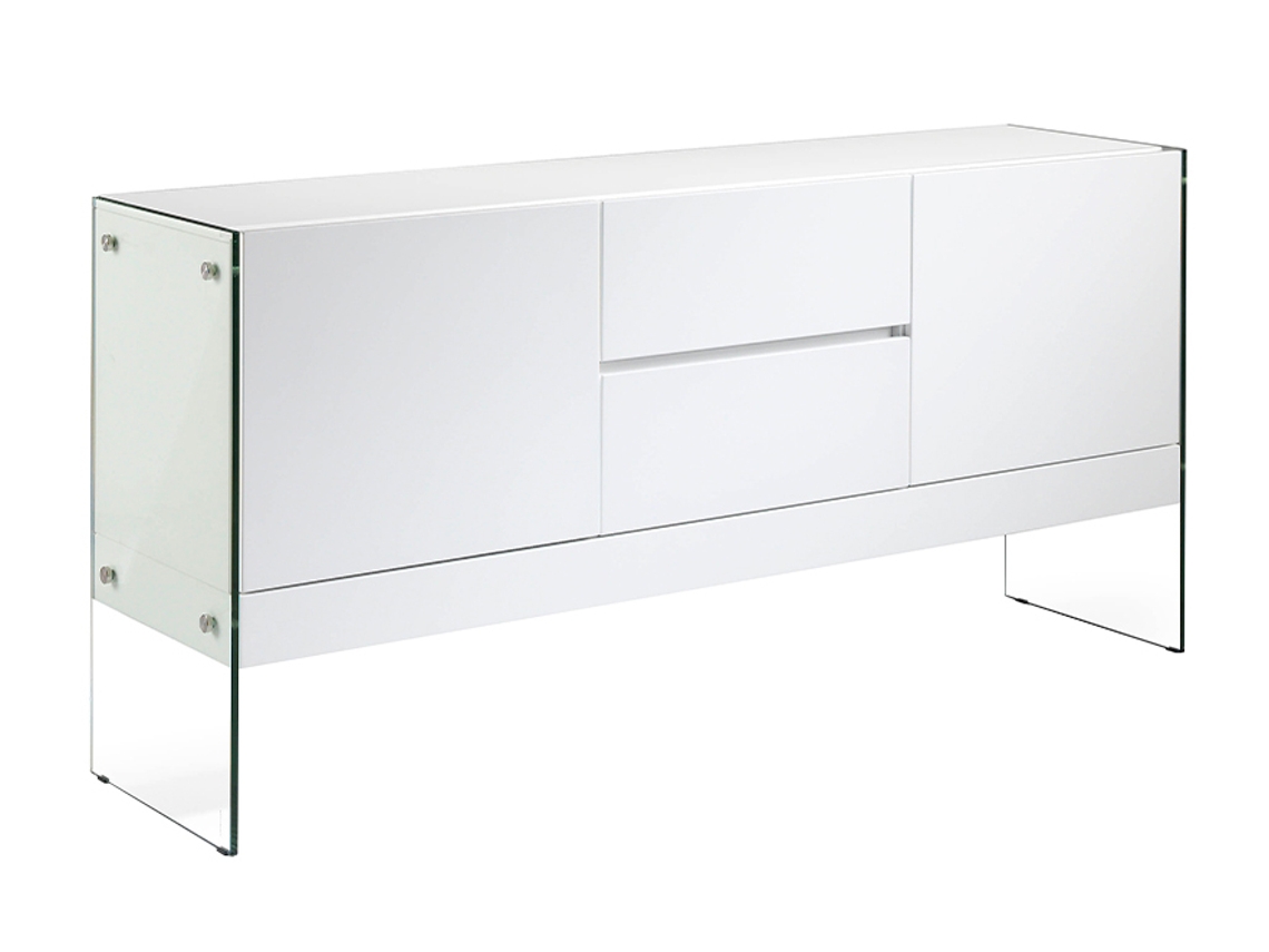 Aparador ANGEL CERDÁ. 3063 (Blanco - MDF, Vidrio - 180 x 45 x 85 cm)