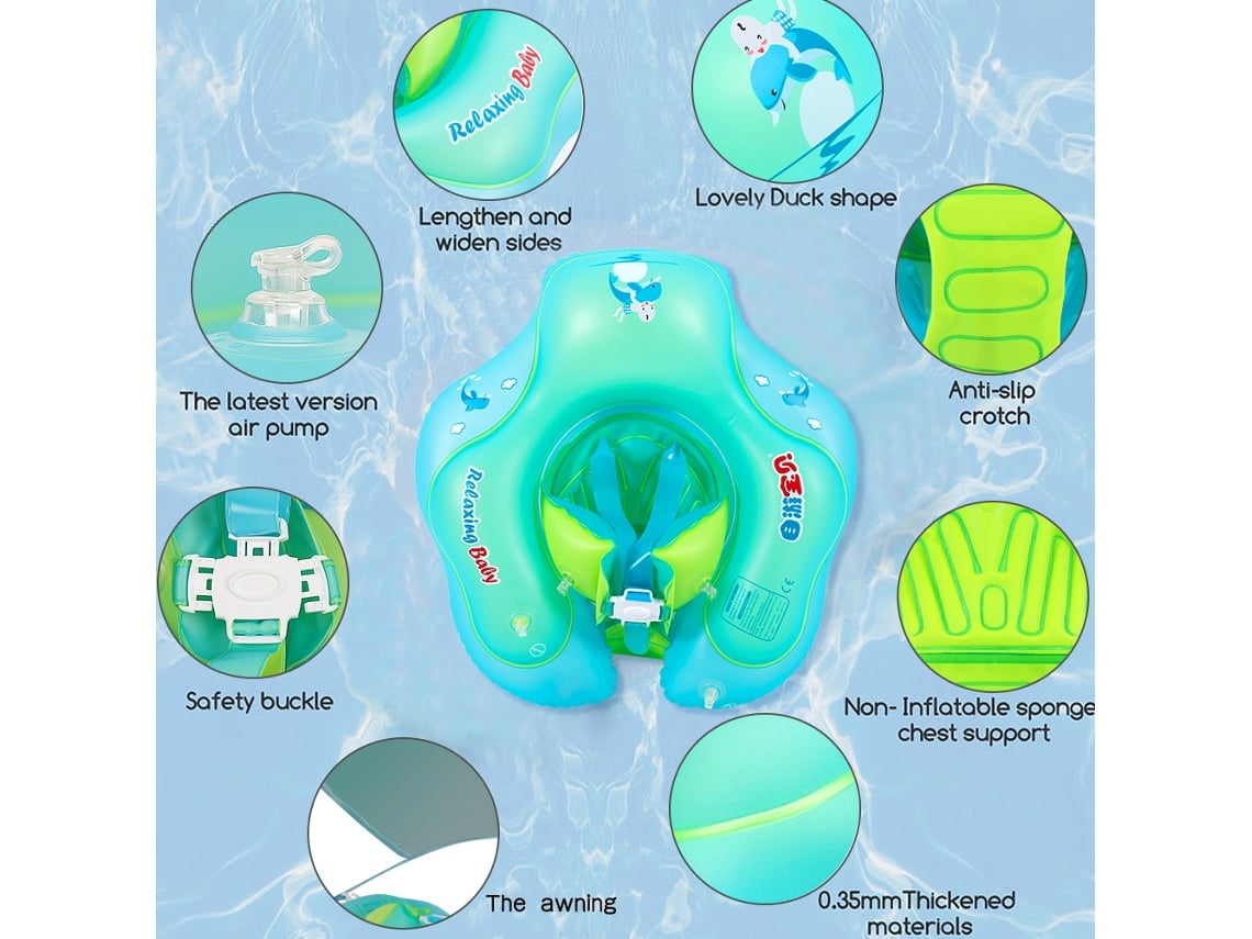 2026-flotador Inflable Para Bebés Con Asiento Y Toldo Solar, 3-10 Meses, Niños Niñas, Flotador De Piscina Infantil Tamaño S