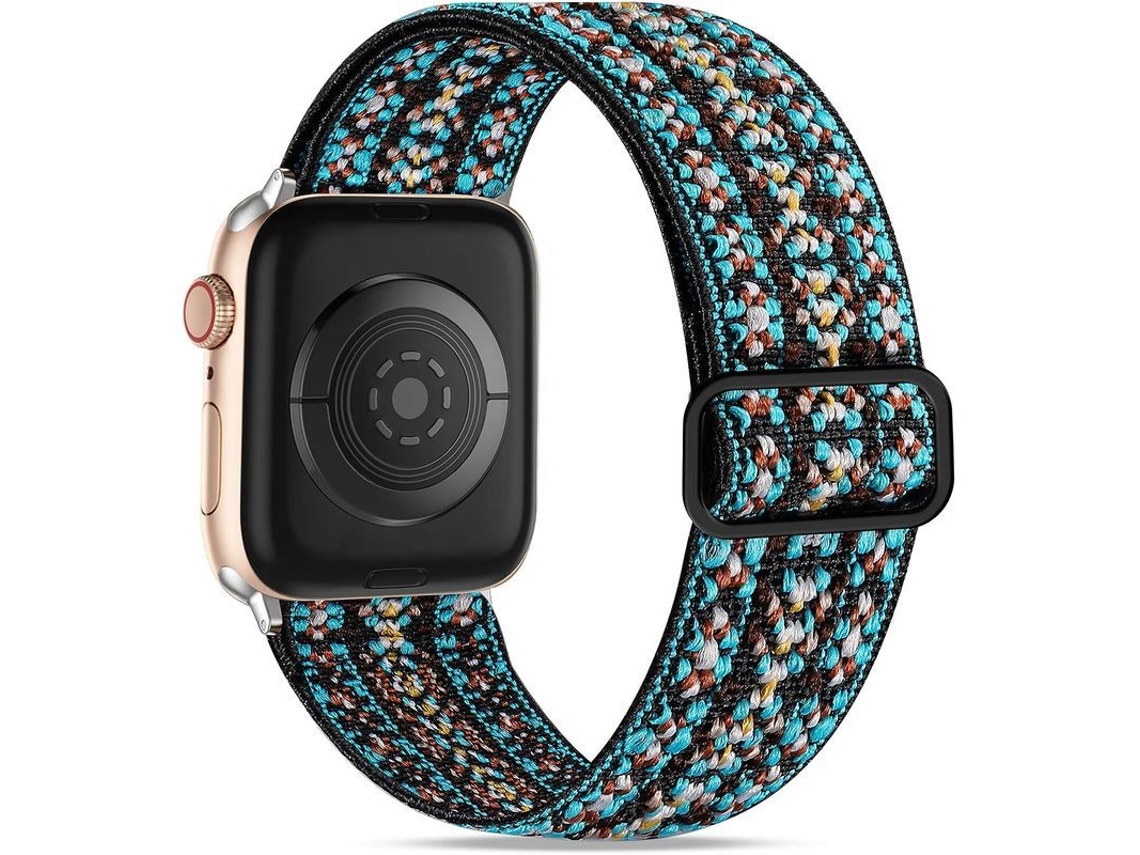 Correa De Nylon Elástica Ajustable Para Apple Watch 42mm 44mm 45mm Se Series 7-1 Mujer/hombre