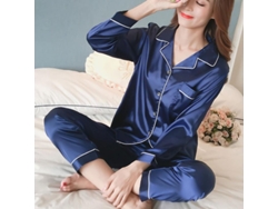2026-pijama De Seda Satinada Para Mujer Con Mangas Largas Conjunto De Pijamas De Noche