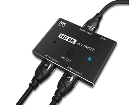 Switch Direccional Hdmi 2.1 Ultra Hd 8K Alta Velocidad 48 Gbps Salida 2 en 1 8K @ 60 Hz 4K 120 Convertidor Divisor Compatible con Monitores BISBISOUS