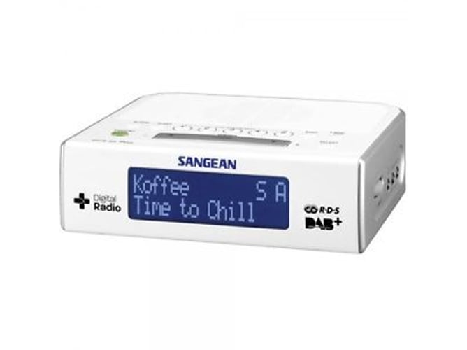 Radio Despertador SANGEAN DCR-89 (Blanco - Digital - FM/DAB+ - Pilas y Corriente - Alarma Doble - Función Snooze)