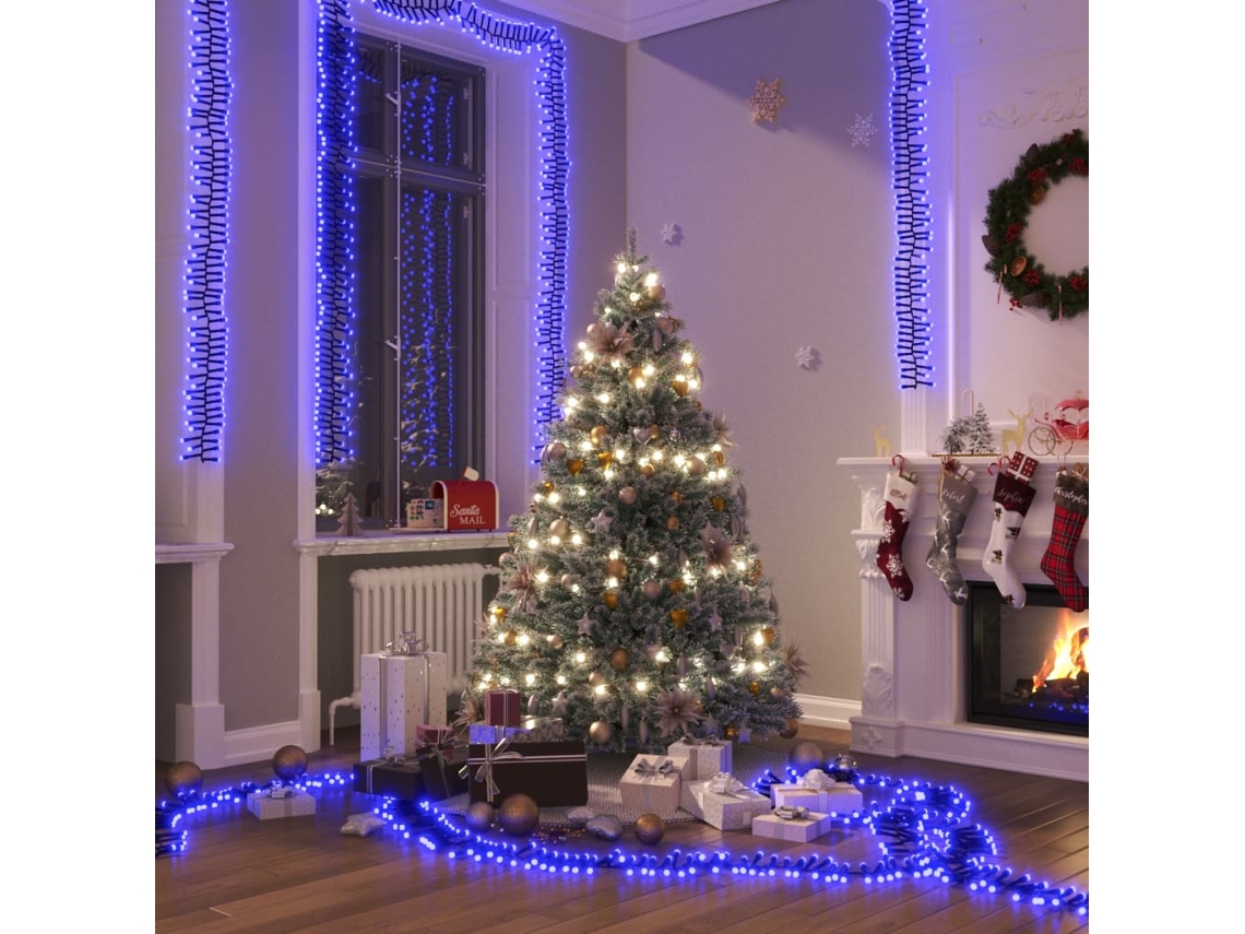 Lámpara Guirnalda de Luces Agrupadas 1000 Luces Led 11 M Pvc Azul