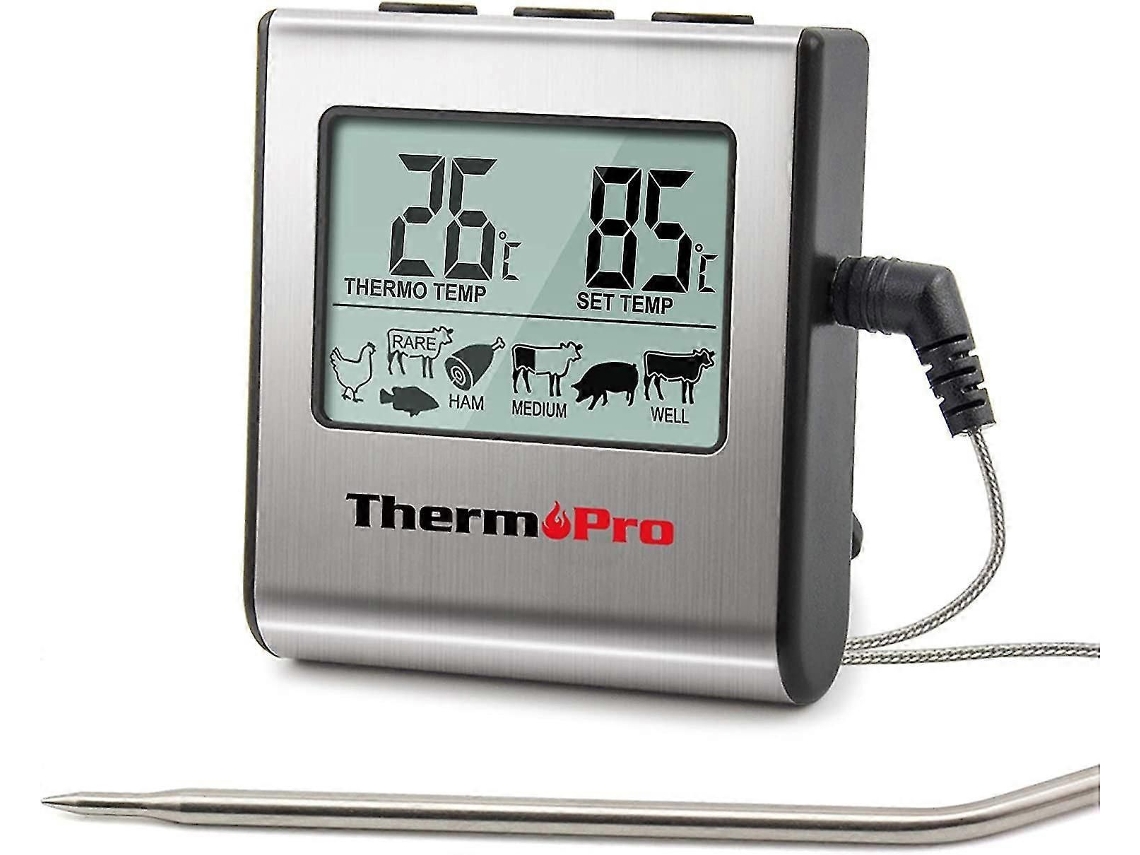 Termómetro digital para cocinar carne con gran pantalla LCD, sonda de acero inoxidable para parrilla, titanio, para parrillas de barbacoa GOKOCO.