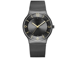 Reloj De Pulsera Para Hombre De Aleación Con Dial Redondo Analógico De Cuarzo Negro