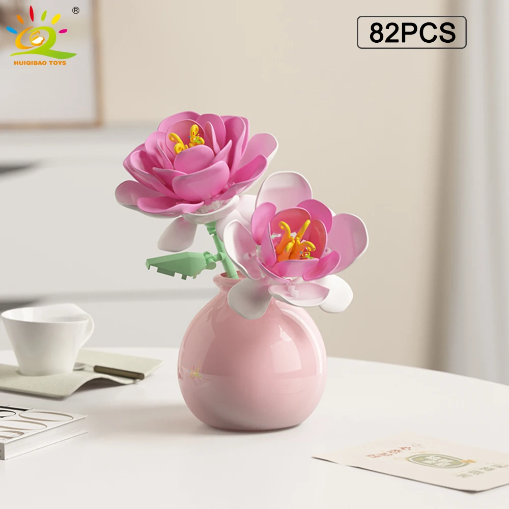 Modelo De Vaso Moc Con Blocos De Montar, Faça Você Mesmo, Buquê Atemporal Para Decoración De Casa, Mesa Y Plantas.
