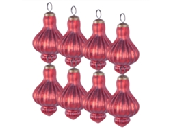 Juego de 8 bolas de cristal rojo con purpurina de Beliani