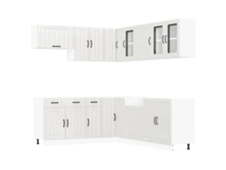 Juego de 11 gabinetes de cocina blancos brillantes MAISON EXCLUSIVE