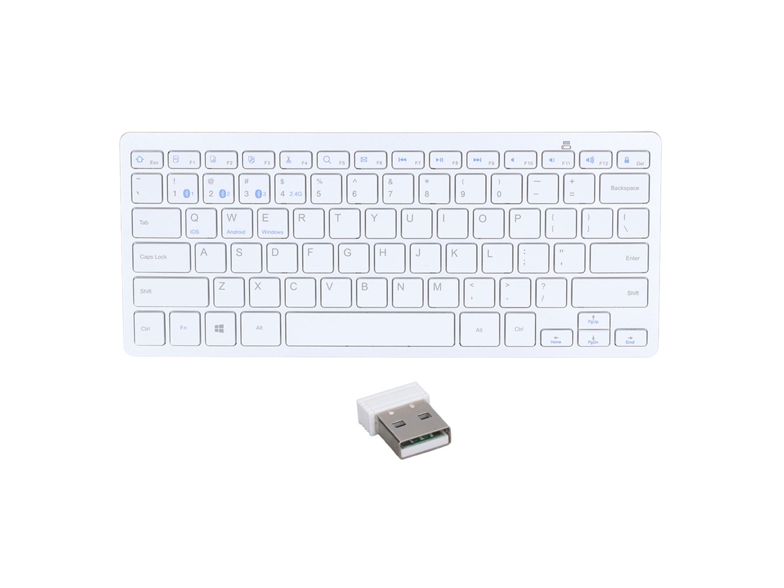 Teclado Bluetooth Ultra Fino Portátil 78 Teclas Branco Sem Fio Para Ios Android Windows
