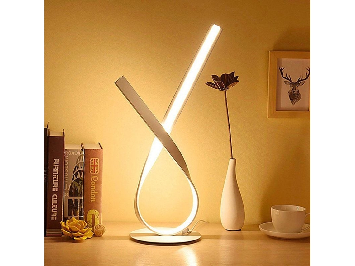 GIGIKILL Luminária De Mesa Moderna Em Espiral Infinity Luminária De Mesa Led Branca Com Regulagem Contínua Design Exclusivo Para Sala De Estar E Quarto