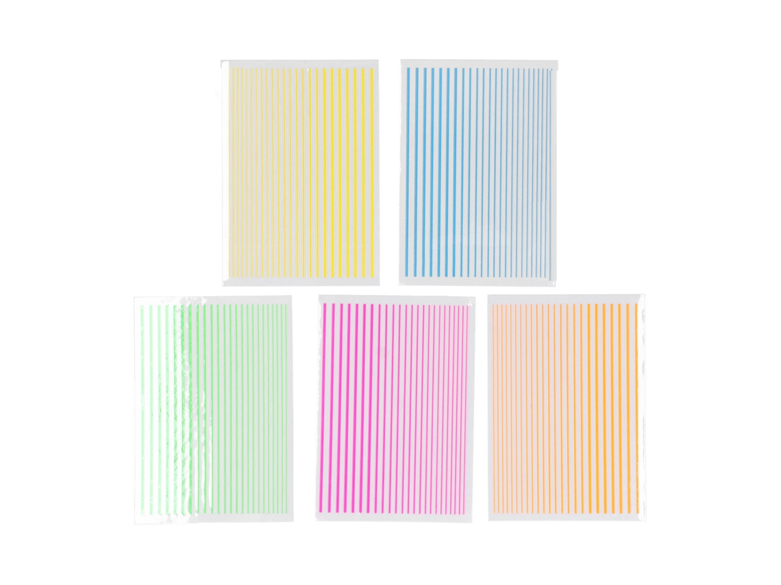 5pcs Cinta De Uñas Adhesivo Para Manicura Diy Decoración De Uñas Artística Rayas Lineales