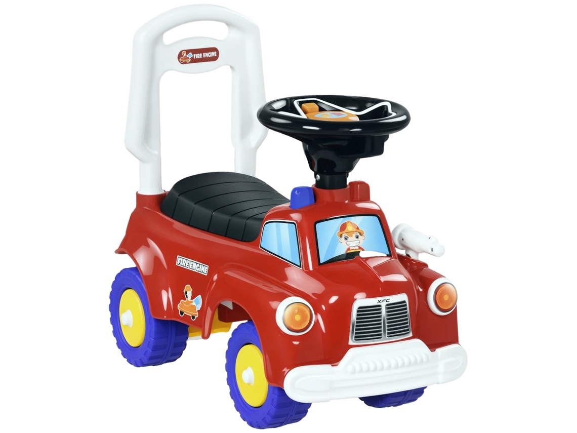 Coche eléctrico para montar, funciones interactivas, material plástico resistente, color rojo.