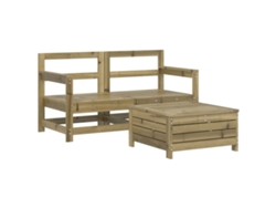 Maison Exclusive - Juego De Sofás De Jardín 3 Piezas Madera De Pino Impregnada