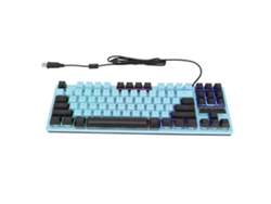 Teclado Mecânico Gamer 87 Teclas Retroiluminação Colorida Leve Portátil Para Desktop Laptop Usb Preto Azul