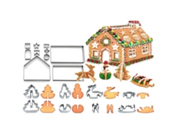 KOFIHETY 18 Piezas Cortadores de Navidad Acero Inoxidable para Pasta y Fondant 3D Moldes para Pasteles y Galletas DIY