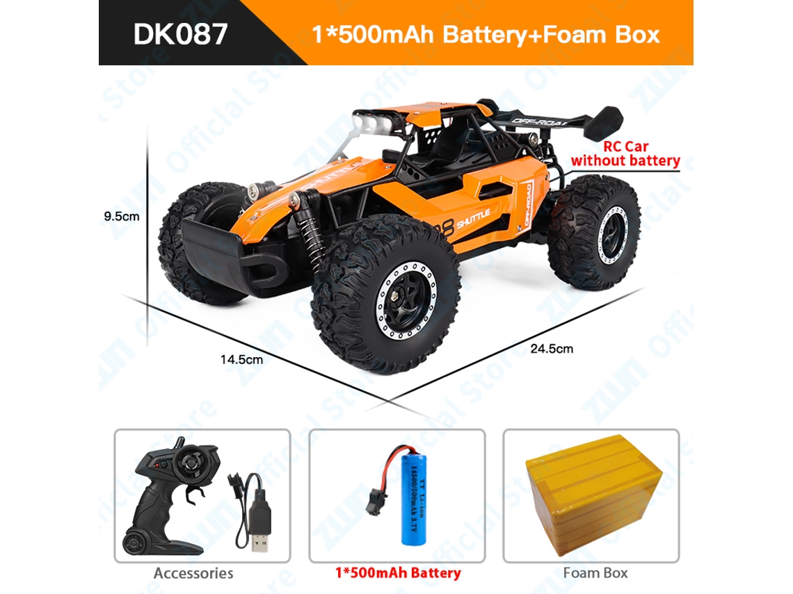 Coche RC 116 2WD con luces LED, todoterreno de escalada, control remoto de 2.4G, juguete para niños y niñas, color rojo. Aeuzwr