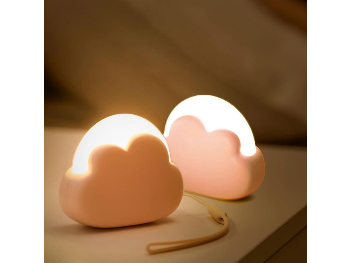 Lámpara De Noche Para Bebé 2025 2 Unidades Led Nube Rosa, Recargable, Lámpara De Mesilla Para Niños, 4 Intensidades