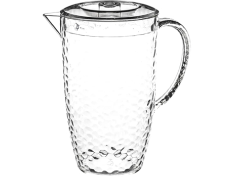 Jarra con Tapa y Asa de Plástico Imitación Cristal Diseño en Relieve 2L 128 x 24 cm TIENDA EURASIA