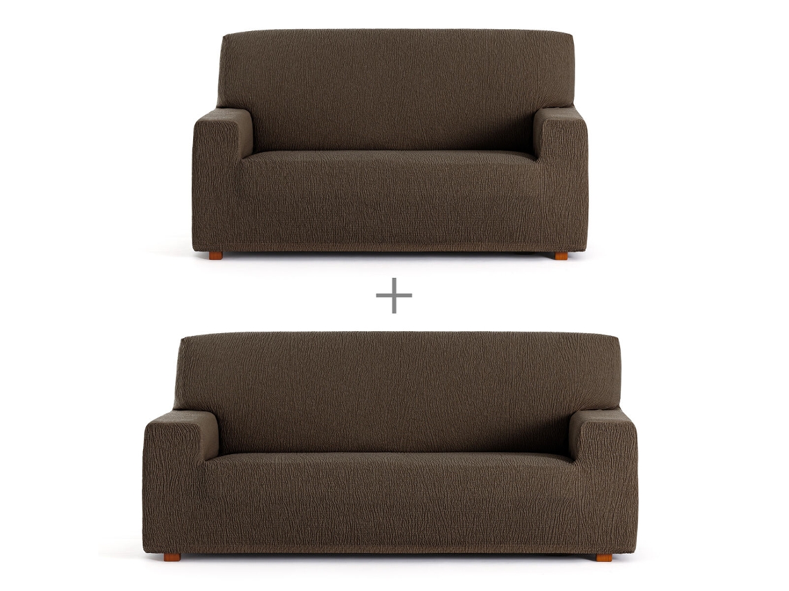 Juego de fundas para sofá EYSA TROYA Marrón 70 x 110 x 210 cm 2 Piezas